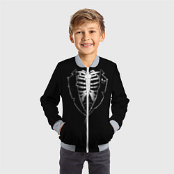 Бомбер детский Хэллоуинский скелет, цвет: 3D-серый — фото 2