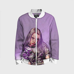 Бомбер детский Billie Eilish: Violet Fashion, цвет: 3D-белый