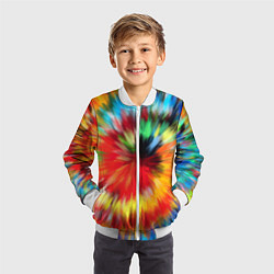 Бомбер детский Абстракция разноцветная и яркая, цвет: 3D-белый — фото 2