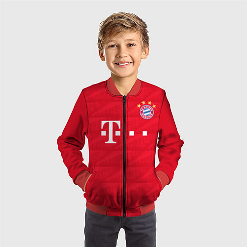 Детский бомбер FC Bayern: Home 19-20 / 3D-Красный – фото 3