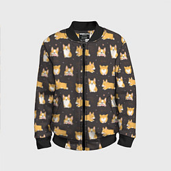 Детский бомбер Вельш корги бемброк - забавные щенки паттерн