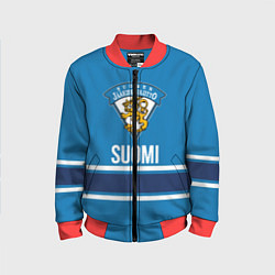 Бомбер детский Сборная Финляндии, цвет: 3D-красный