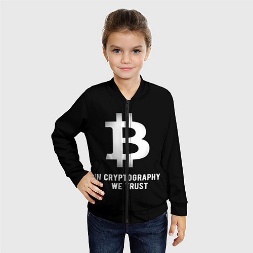 Детский бомбер Биткоин Криптовалюта / 3D-Черный – фото 4