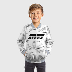 Бомбер детский ATEEZ АВТОГРАФЫ, цвет: 3D-серый — фото 2