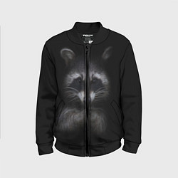 Бомбер детский Енот, цвет: 3D-черный