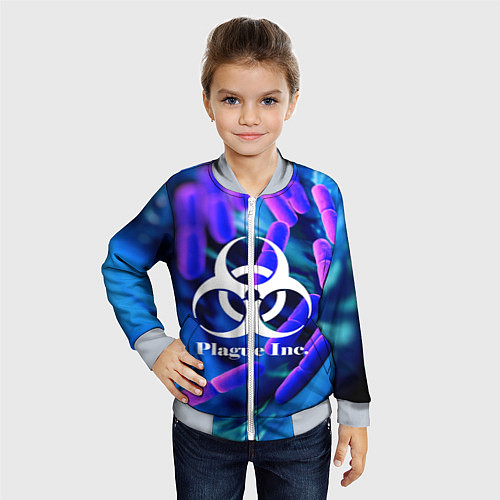 Детский бомбер PLAGUE INC / 3D-Серый – фото 4