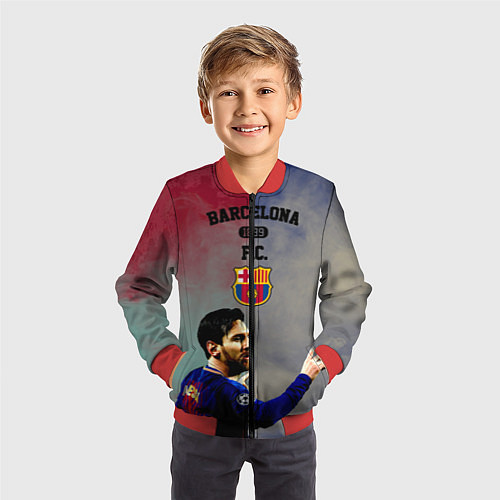 Детский бомбер Messi / 3D-Красный – фото 3