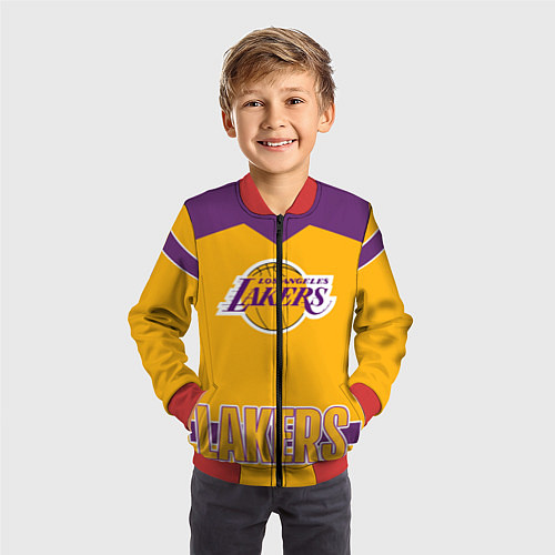Детский бомбер Los Angeles Lakers / 3D-Красный – фото 3