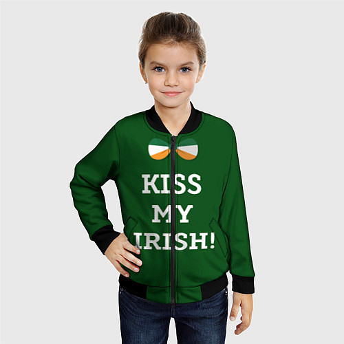 Детский бомбер Kiss my Irish / 3D-Черный – фото 4
