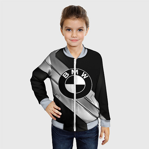 Детский бомбер BMW / 3D-Серый – фото 4