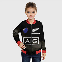 Бомбер детский ALL BLACKS, цвет: 3D-красный — фото 2
