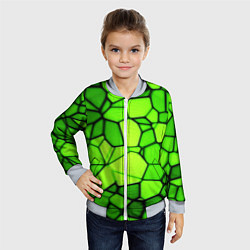 Бомбер детский Зеленая мозаика, цвет: 3D-серый — фото 2