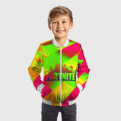 Бомбер детский Fortnite гамма абстракция, цвет: 3D-белый — фото 2