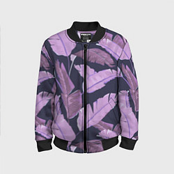 Бомбер детский Tropical leaves 4 purple, цвет: 3D-черный