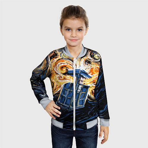 Детский бомбер Van Gogh Tardis / 3D-Серый – фото 4