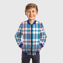 Бомбер детский Текстура Сумка Челнока, цвет: 3D-синий — фото 2