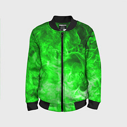 Бомбер детский ОГОНЬ GREEN NEON, цвет: 3D-черный