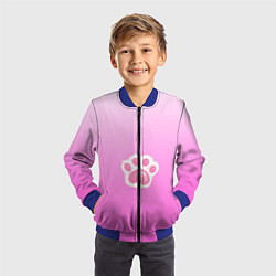 Бомбер детский Розовая лапка с подушечками, цвет: 3D-синий — фото 2