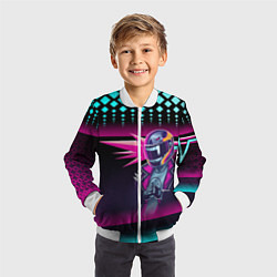 Бомбер детский НЕОНОВЫЙ ГОНЩИК, цвет: 3D-белый — фото 2