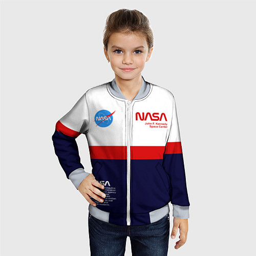 Детский бомбер NASA / 3D-Серый – фото 4