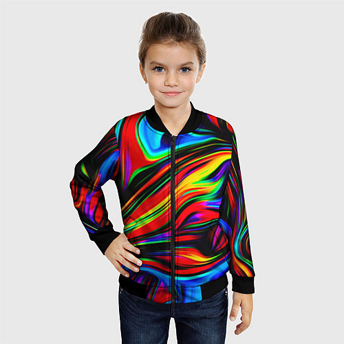 Детский бомбер ABSTRACT / 3D-Черный – фото 4