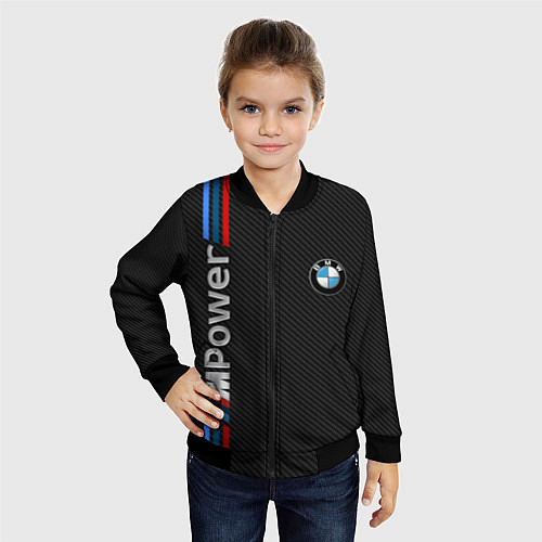 Детский бомбер BMW POWER CARBON / 3D-Черный – фото 4