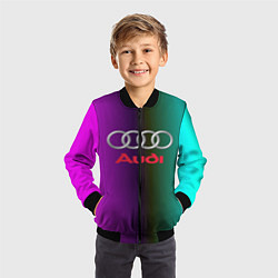 Бомбер детский Audi, цвет: 3D-черный — фото 2