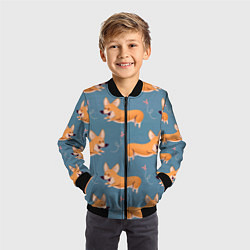 Бомбер детский Корги с бабочкой, цвет: 3D-черный — фото 2