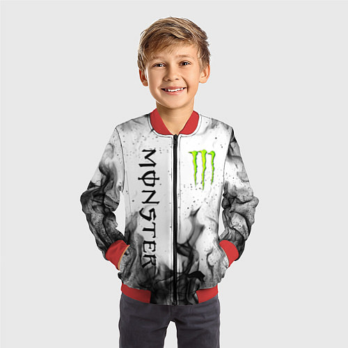 Детский бомбер MONSTER ENERGY / 3D-Красный – фото 3