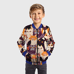 Бомбер детский КОТИКИ, цвет: 3D-синий — фото 2