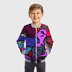 Бомбер детский Девушка, цвет: 3D-серый — фото 2