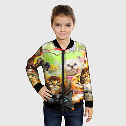 Бомбер детский КОТЫ, цвет: 3D-черный — фото 2