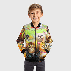 Бомбер детский КОТЫ, цвет: 3D-черный — фото 2