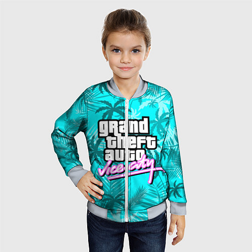 Детский бомбер GTA VICE CITY / 3D-Серый – фото 4