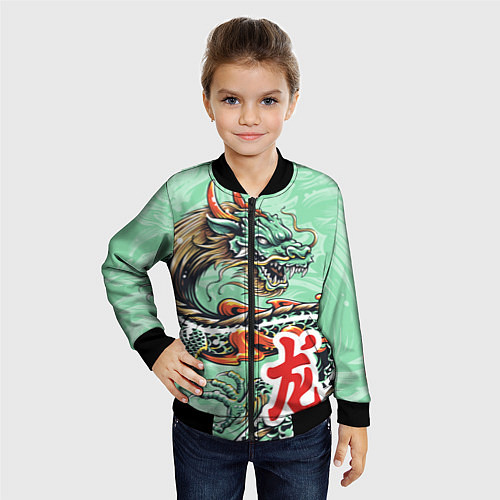 Детский бомбер Изумрудный дракон / 3D-Черный – фото 4