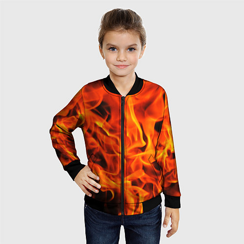 Детский бомбер ОГОНЬ / 3D-Черный – фото 4
