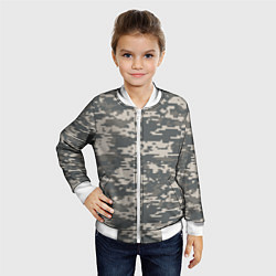 Бомбер детский Цифровой камуфляж, цвет: 3D-белый — фото 2
