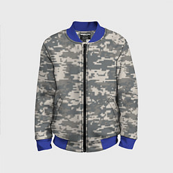 Бомбер детский Цифровой камуфляж, цвет: 3D-синий