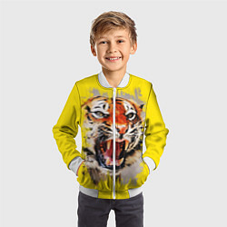Бомбер детский Оскал тигра, цвет: 3D-белый — фото 2