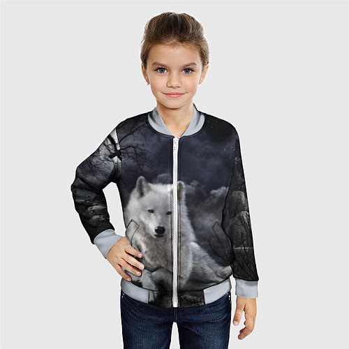 Детский бомбер БЕЛЫЙ ВОЛК D / 3D-Серый – фото 4
