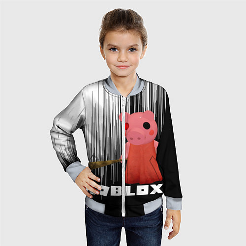 Детский бомбер Roblox Piggy / 3D-Серый – фото 4