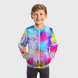 Бомбер детский НЕОНОВЫЕ ПОТЕРТОСТИ, цвет: 3D-серый — фото 2