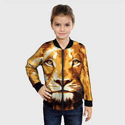 Бомбер детский Взгляд льва, цвет: 3D-черный — фото 2