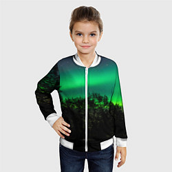 Бомбер детский Северное сияние, цвет: 3D-белый — фото 2