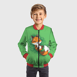 Бомбер детский Удачливый лис, цвет: 3D-красный — фото 2