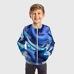 Бомбер детский Абстрактные волны, цвет: 3D-серый — фото 2