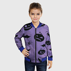 Бомбер детский Фиолетовый хэллоуин, цвет: 3D-синий — фото 2