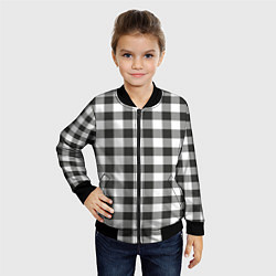 Бомбер детский Черно-белая клетка, цвет: 3D-черный — фото 2