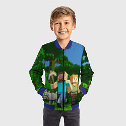 Бомбер детский Minecraft, цвет: 3D-синий — фото 2