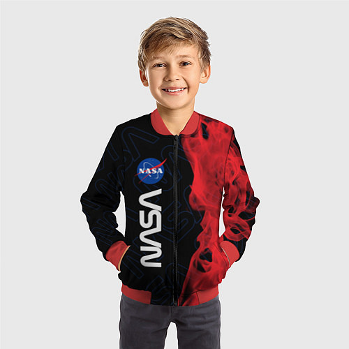 Детский бомбер NASA НАСА / 3D-Красный – фото 3